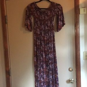 Boho style maxi dress with front side slits